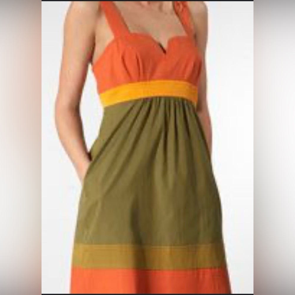 Trina Turk Fall Color Block Silk Blend Nanna Jumper Dress ZB6